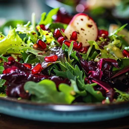 Gemischter salat mit granatapfel